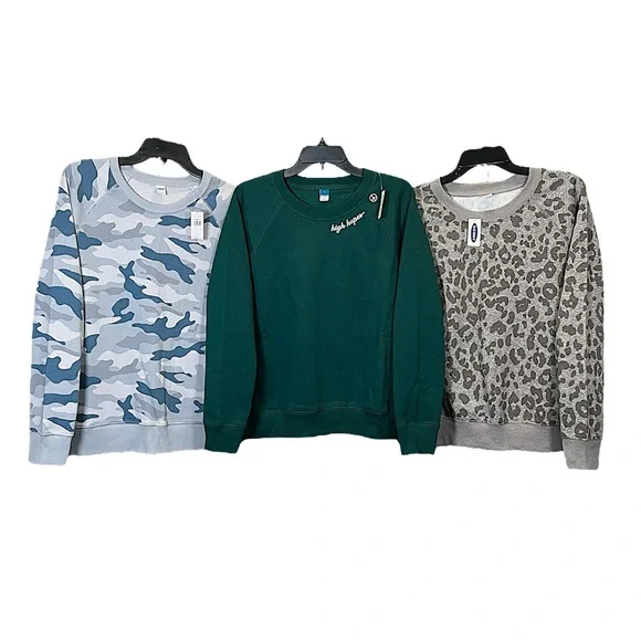 Old Navy Camouflage, Green, and Leopard Sweatshirts - Picture 1 of 2